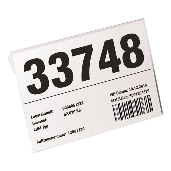 Durable 10er-Pack Kennzeichnungstaschen »HARD COVER« mit Falz A4 quer Image