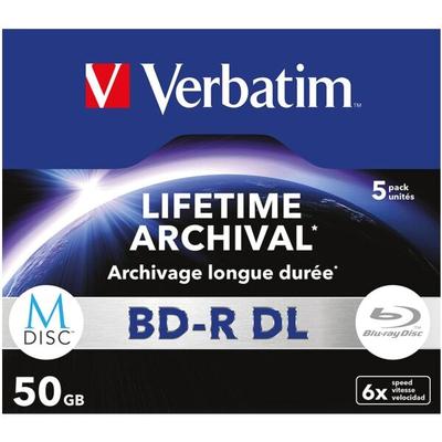 Verbatim 5er-Pack MDISC Blu-ray Rohlinge BD-R 50 GB bedruckbar silber