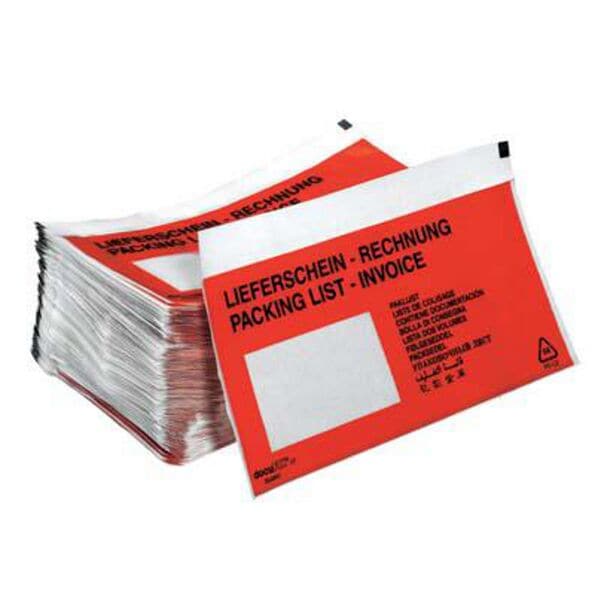 VP 1000er-Pack Lieferscheintaschen DIN lang rot Image