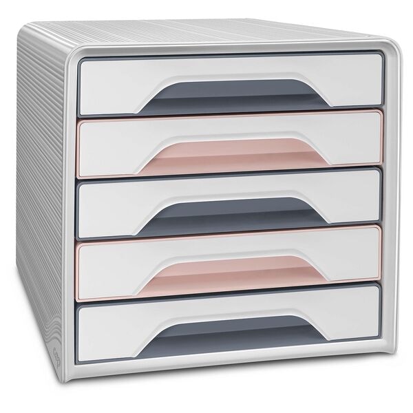 cep Schubladenbox »Smoove« 5 Schubladen weiß/grau/rosa weiß Image