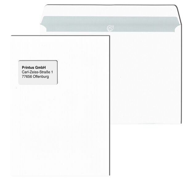 Mailmedia 500er-Pack Briefumschläge DIN C4 - mit Fenster weiß, 22.9x32.4 cm Image