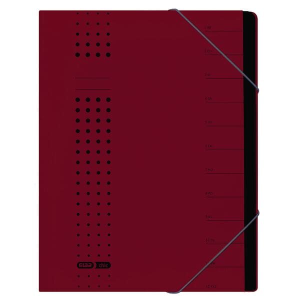 Elba 5er-Pack Ordnungsmappe »Chic« - 12 Fächer rot, 25x31.5 cm Image