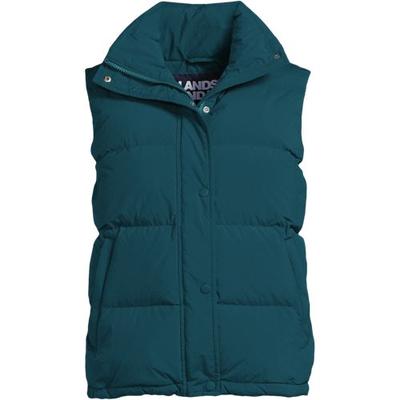 Puffer Down Gilet, Women, size: 16-18, regular, Blue, Nylon, by Lands' End