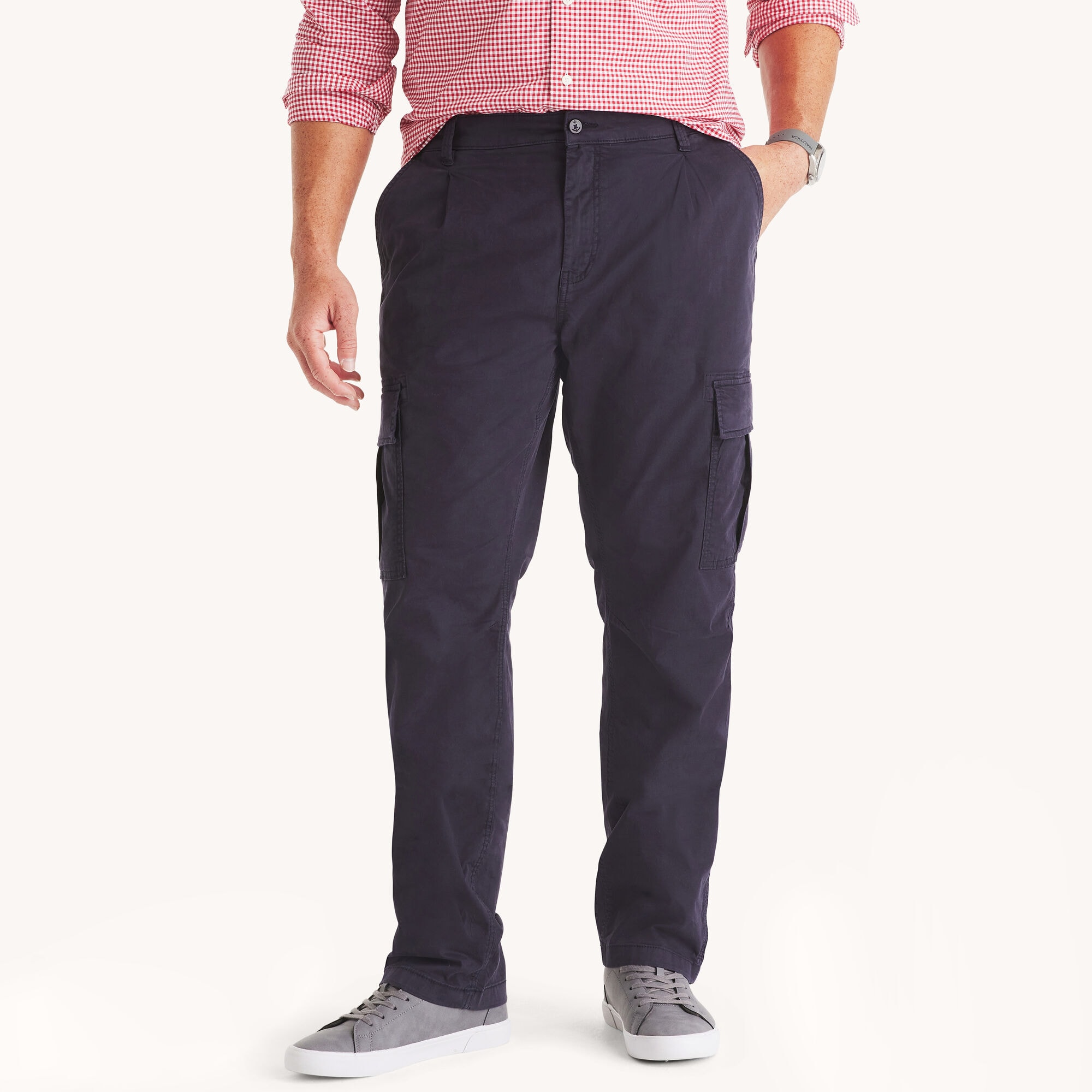 Nautica Men's Big & Tall Pleated Cargo Pant 482 (Stellar Blue Heather), 50x30