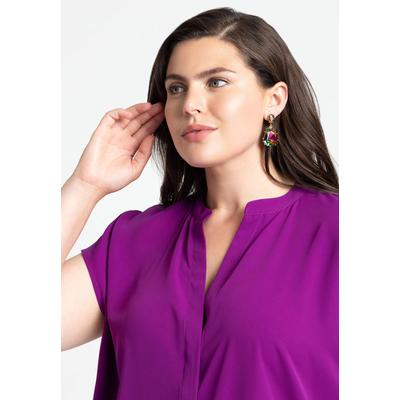 Women's Multi Ab Post Abstract Earring by ELOQUII in Multi (Size NO SIZE)