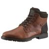 Winterstiefelette RIEKER, Herren, Gr. 41, braun (cognac, dunkelbraun), Leder, Lederimitat, modisch, Schuhe, Schnürstiefel, Business Schuh mit wasserabweisender TEX-Membran