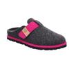 Pantoffel ROHDE "MERAN", Damen, Gr. 36, pink (anthrazit, pink meliert), Filz, kontrastfarbene Details, casual, Schuhe, Hausschuh, Clog, Schlappen mit Klettriemchen