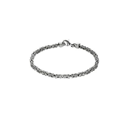 Armband ZEEME "Silber 925 poliert Königskette 3mm breit", weiß, Armbänder, Damen, 21cm, Silber 925 (Sterlingsilber), glä