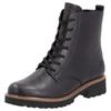Schnürboots REMONTE, Damen, Gr. 45, schwarz, Leder, Lederimitat, unifarben, klassisch, Schuhe, Blockabsatz, Schnürstiefelette im Used Look