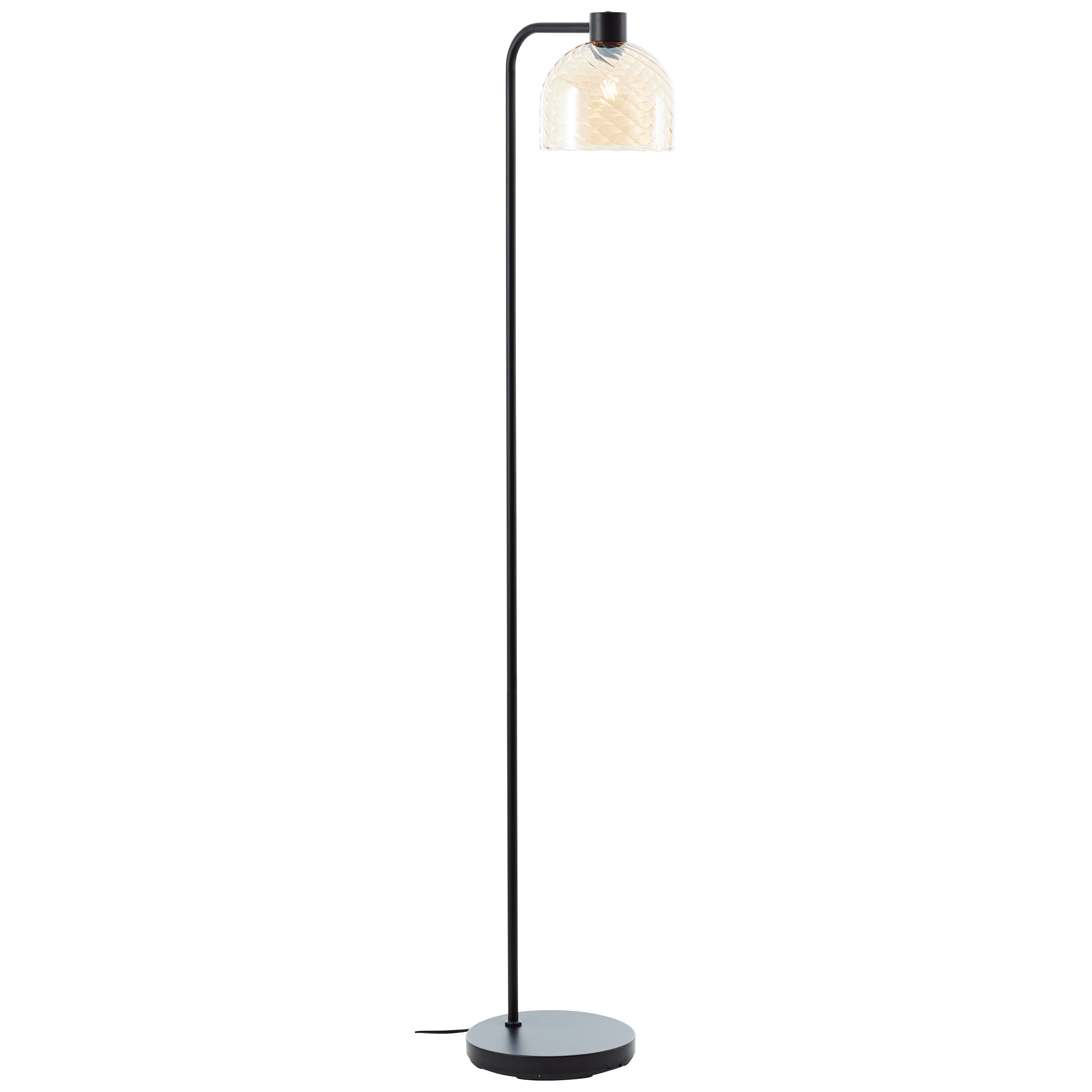 BRILLIANT Stehlampe "Casto", schwarz (schwarz, bernstein), 1, H: 153cm, 1 Stk., Leuchten, 153 x 25 x 33 cm, E27, Glas/Metall, bernsteinfarben/schwarz Image