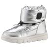 Winterboots GEOX "J WILLABOOM GIRL B ABX", Kinder, Gr. 39, silber (silberfarben, schwarz), Synthetik, glänzend, casual, Schuhe, Klettstiefel, Babystiefel Snowboots mit Schnellverschluss