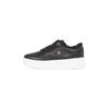Plateausneaker TOMMY HILFIGER "ESSENTIAL PLATFORM SNEAKER FUR", Damen, Gr. 39, schwarz, Leder, unifarben, sportlich, Schuhe, Freizeitschuh, Halbschuh, Schnürschuh mit seitlichem TH-Logo