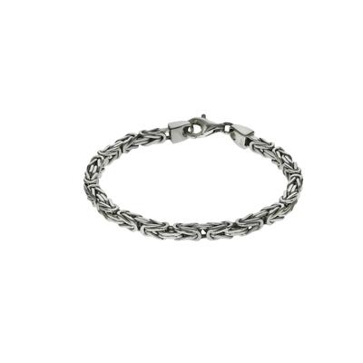 Armband ZEEME "Silber 925 poliert Königskette 4mm breit", weiß, Armbänder, Damen, 21cm, Silber 925 (Sterlingsilber), glä