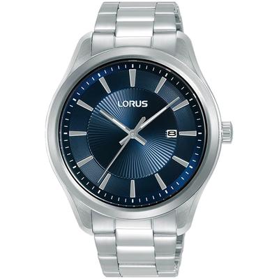 Quarzuhr LORUS "Classic", silber (silberfarben, blau), Armbanduhren, Herren, Armbanduhr, Herrenuhr, Edelstahlarmband, analog, Tag Image