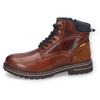 Schnürboots CAMEL ACTIVE, Herren, Gr. 42, braun (cognac, blau), Leder, used, Basic, Schuhe, Winterboots, Stiefel mit Reißverschluss