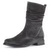 Stiefel GABOR "Genua", Damen, Gr. 39, grau (dunkelgrau), Veloursleder, unifarben, klassisch, Schuhe, Blockabsatz, Kurzstiefel, mit Innenreißverschluss