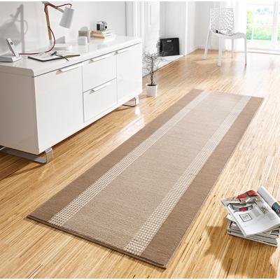 Teppich HANSE HOME "Band" Gr. 43, beige, B:80cm H:9mm L:400cm, Kunstfaser, Teppiche, Kurzflor, weich, Läufer Größen, Wohnzimmer, Schlafzimmer, Esszimmer Image
