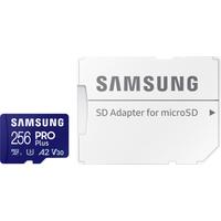 SAMSUNG Speicherkarte PRO Plus + microSDXC-Adapter, blau, 256 GB, Speicherkarten