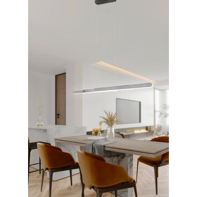 TRIO LEUCHTEN LED Pendelleuchte "HELIOS, ausziehbare Hängelampe mit 3 LED Elementen 5800 Lumen CCT", grau (aluminiumfarb