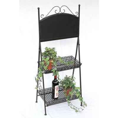 Blumentreppe Metall 108 cm Blumenständer 130837 mit Kreidetafel Pflanzentreppe Blumenbank