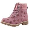 Winterboots TOM TAILOR, Kinder, Gr. 34, rosa (altrosa), Textil, Lederimitat, Glitzer, casual, Schuhe, Blockabsatz, Schnürboots, Outdoorschuh mit TEX-Membran