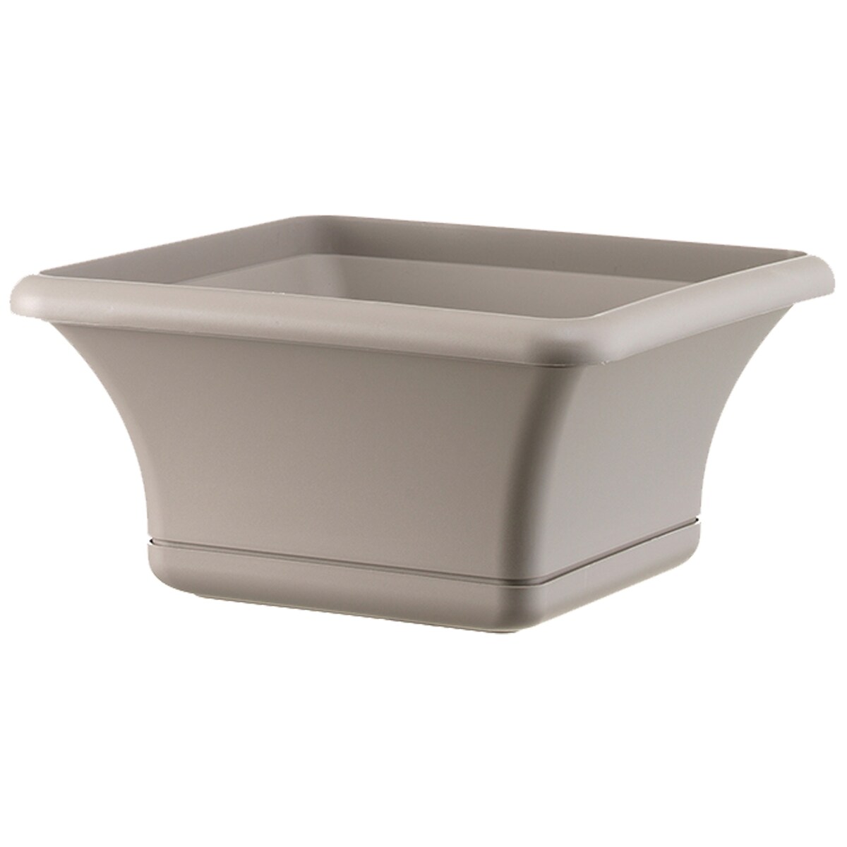 ArtPlast - Quadratischer Topf 24 cm mit Untersetzer grau Image
