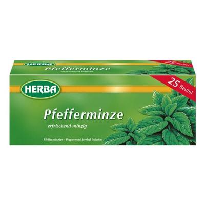 Herba Herba Kräutertee Pfefferminze Tassenportion, 25 Stück