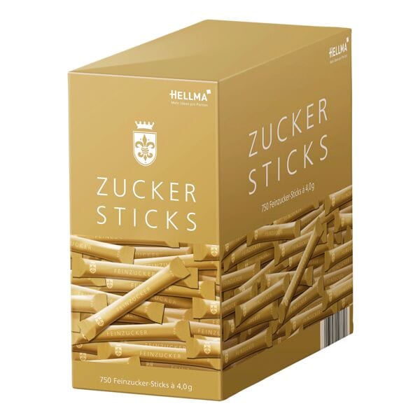 Hellma Zucker Portionszucker Zucker-Sticks Goldline 750 Stück gold Image