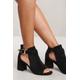 Where's That From Wheres Womens 'londyn' Block Heel With Side Buckle And Open Toe Front - Black - Size UK 7