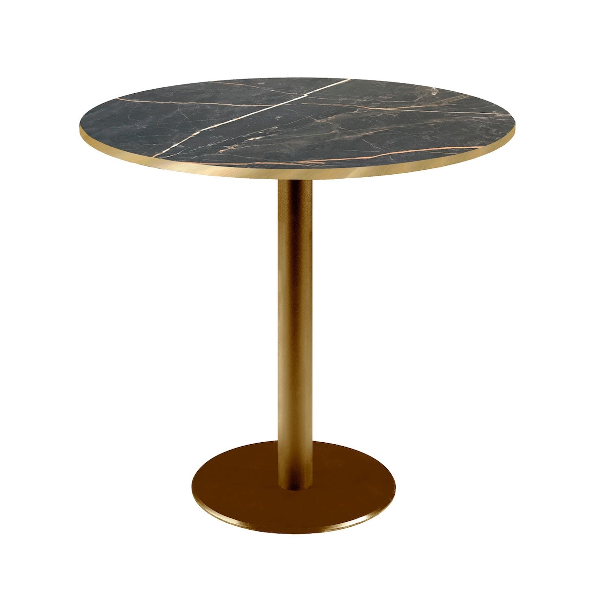 Restootab Tisch Rome goldmetallic Ø70cm - Modell Marmor Samas mit messingfarbenen Kanten Image