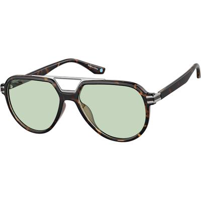 Zenni Aviator Rx Sunglasses Tortoiseshell Mixed Full Rim Frame