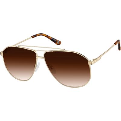 Zenni Vintage Aviator Rx Sunglasses Gold Stainless Steel Full Rim Frame