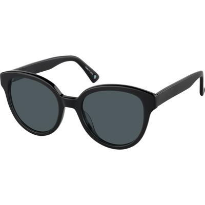 Zenni Women's Vintage Cat-Eye Rx Sunglasses Black Plastic Full Rim Frame