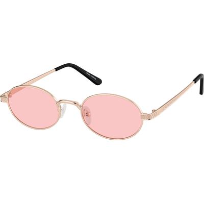 Zenni Women's Oval Rx Sunglasses Rose Gold Stainless Steel Full Rim Frame