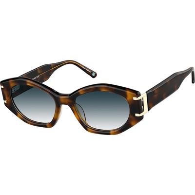 Zenni Women's Geometric Rx Sunglasses Tortoiseshell Bio-Based Full Rim Frame
