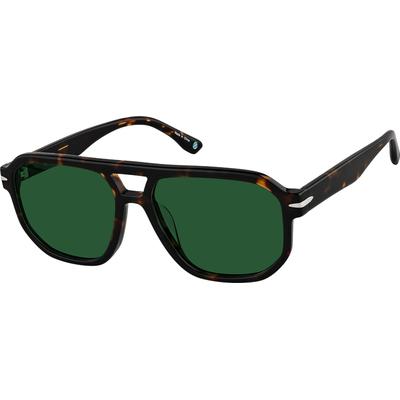 Zenni Men's Aviator Rx Sunglasses Tortoiseshell Plastic Full Rim Frame