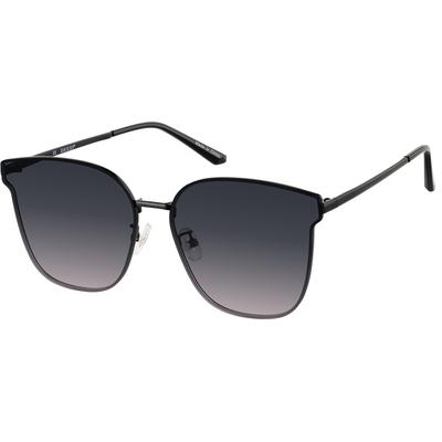 Zenni Women's Sunglasses Black Stainless Steel Full Rim Frame