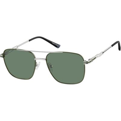 Zenni Men's Aviator Sunglasses Green Stainless Steel Full Rim Frame