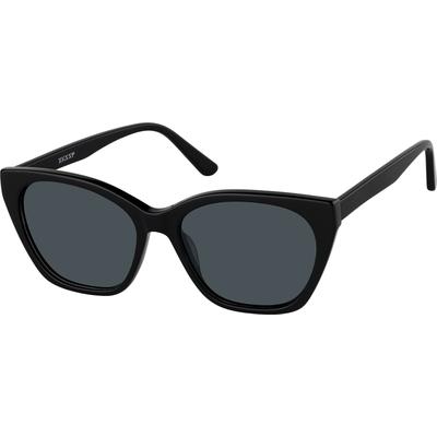 Zenni Women's Cat-Eye Sunglasses Black Plastic Full Rim Frame