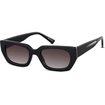 Zenni Women's Round Sunglasses Black Plastic Full Rim Frame