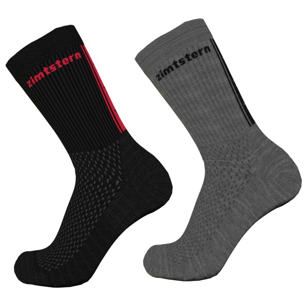 Zimtstern - Starsockz 2-Pack - Multifunktionssocken 40-43 | EU 40-43 schwarz/grau