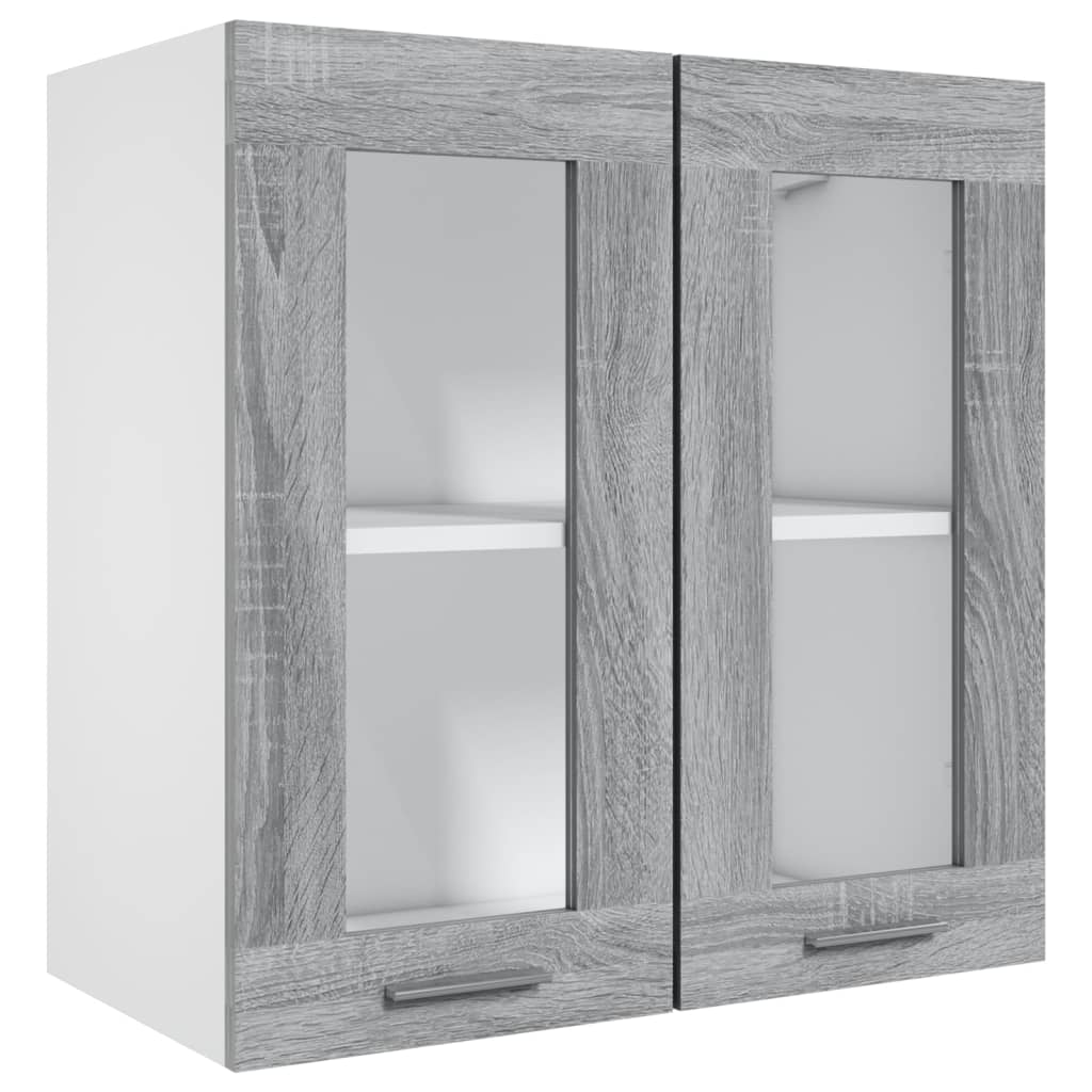 vidaXL Hängeschrank Glas Grau Sonoma 60x31x60 cm Holzwerkstoff Image