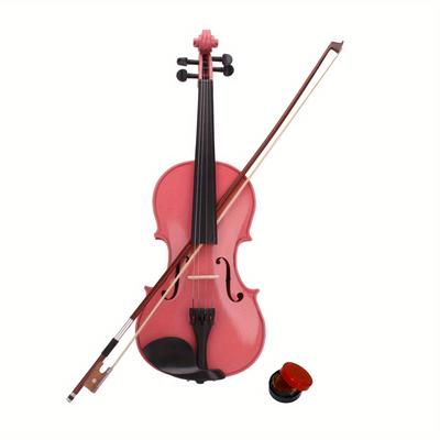 TEMU 1/8 Pink Violin + Box + Bow + Rosin