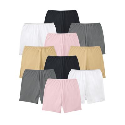 Plus Size Women's Cotton Boxer 10-Pack by Comfort Choice in Basic Pack (Size 15) Underwear