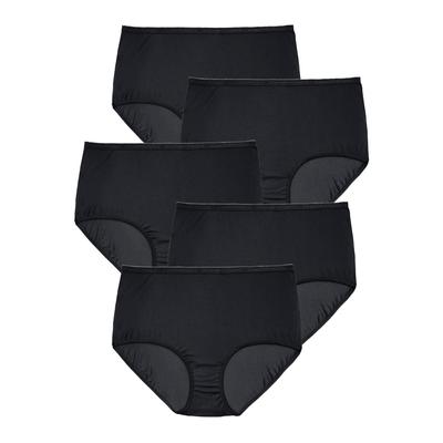 Plus Size Women's Cotton Brief 5-Pack by Comfort Choice in Black Pack (Size 15) Underwear