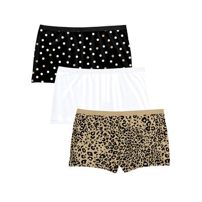 Plus Size Women's Boyshort 3-Pack by Comfort Choice in Animal Pack (Size 7) Underwear