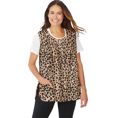 Plus Size Women's Snap-Front Apron by Only Necessities in Classic Leopard (Size 26/28)