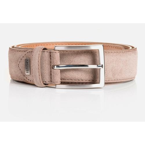 Ledergürtel MONTI Gr. 120, grau (taupe) Damen Gürtel 3,5 cm breit, Business-Casual, Veloursleder, kürzbar