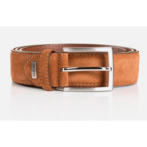 Ledergürtel MONTI Gr. 110, braun (cognac) Damen Gürtel 3,5 cm breit, Business-Casual, Veloursleder, kürzbar