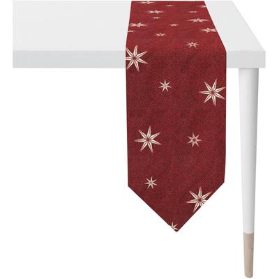Tischband APELT "5842", rot (goldfarben, rot), B:21cm L:175cm, Polyacryl, Polyester, Viskose, Tischdecken Image